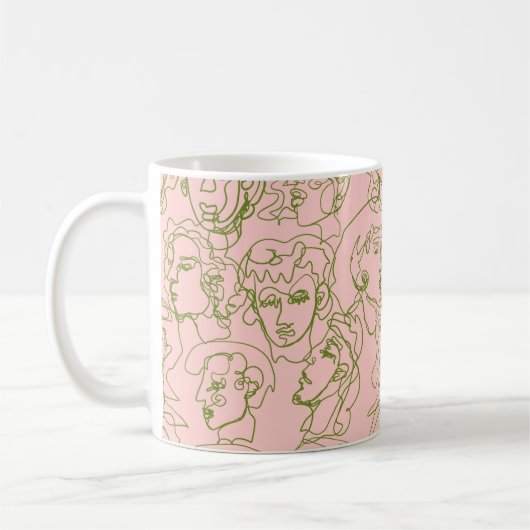 Mug Visages féminins abstraits contemporains. e minima (Gauche)