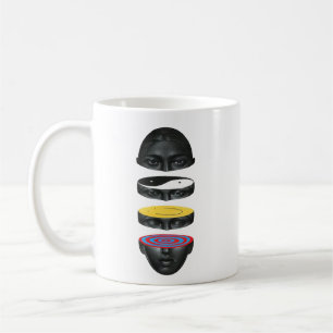 Mug visages gris séparés et colorés