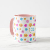 Mug Visages heureux multicolores mignons (Devant gauche)