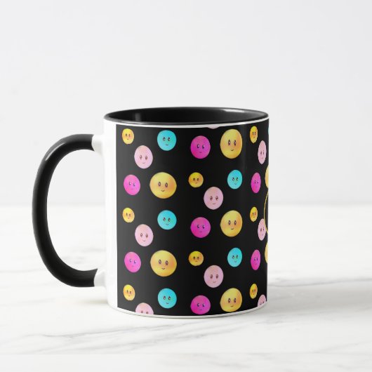 Mug Visages heureux multicolores mignons (Gauche)