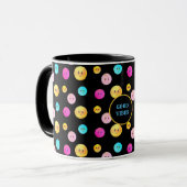 Mug Visages heureux multicolores mignons (Devant gauche)