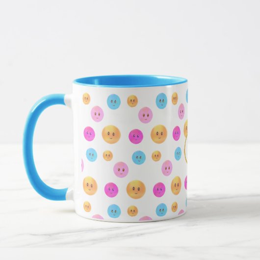 Mug Visages heureux multicolores mignons (Gauche)