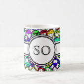 Mug visages souriants cool + monogramme (Centre)