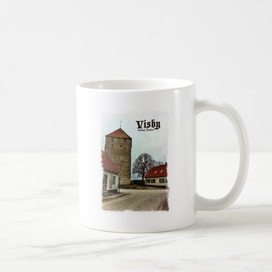 Mug Visby, tour du Gotland, Suède avec la frontière (Droite)