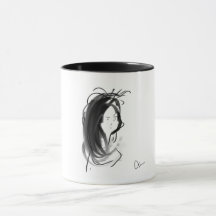 Mug Visie van een vrouw met lange haren
