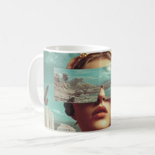 Mug Vision de paysage surréaliste, portrait féminin su