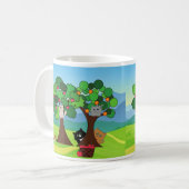 Mug Visite de la famille des chats mignons au verger (Devant gauche)