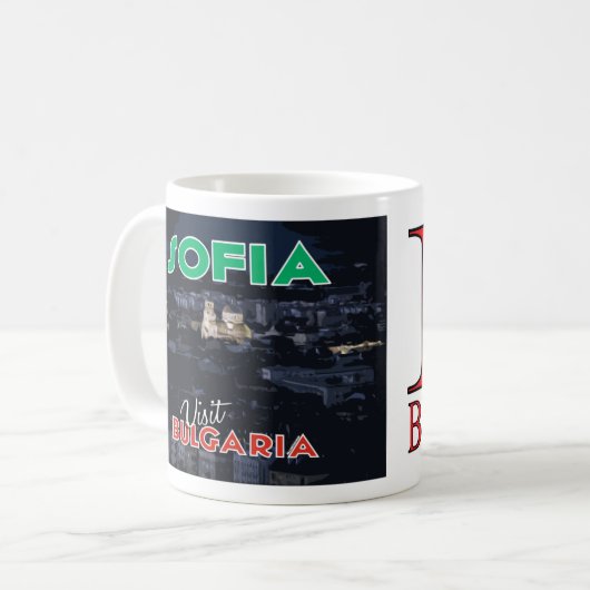 Mug Visite Sofia, Bulgarie J'aime la pâte à café (Devant gauche)