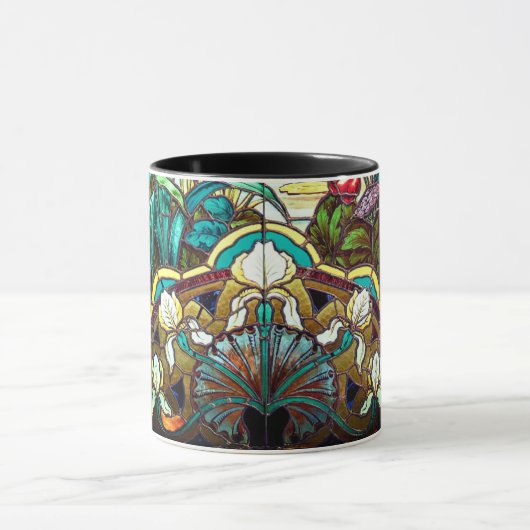 Mug Vitrail Art nouveau fleuri (Centre)