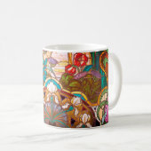 Mug Vitrail Art nouveau look floral (Devant droit)