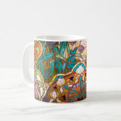 Mug Vitrail Art nouveau look floral (Devant gauche)