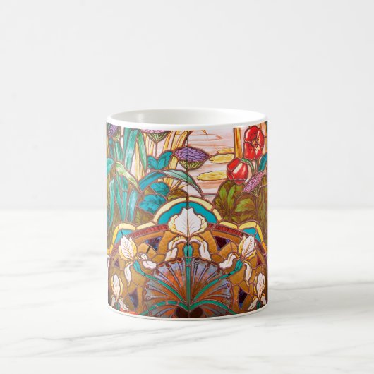 Mug Vitrail Art nouveau look floral (Centre)