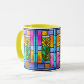Mug Vitrail Jaune marguerite (Devant gauche)