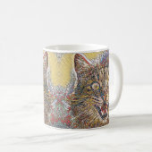 Mug Vitrail multicolore chat en colère (Devant droit)