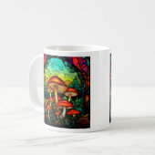 Mug Vitraux Champignons Rouges Amanite Fantastique (Devant gauche)