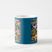Mug Vitraux de Noël de Père Noël (Centre)