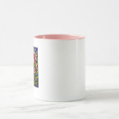 Mug Vitraux Fleurs de Lys et Libellules Rose (Centre)