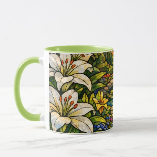 Mug Vitraux Fleurs de Lys et Soleil (Gauche)