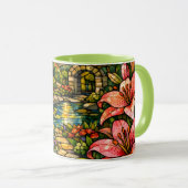 Mug Vitraux Fleurs de Lys et Soleil (Devant droit)