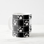 Mug Vitre blanche noire Cute Paw Plaid (Devant gauche)