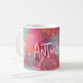 Mug Vitre motif abstrait monogramme sur mesure rouge r (Devant gauche)