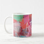 Mug Vitre motif abstrait monogramme sur mesure rouge r (Gauche)