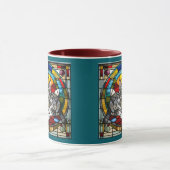 Mug Vitreaux Chat Gris Mignon (Centre)