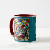 Mug Vitreaux Chat Gris Mignon (Devant gauche)