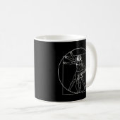 Mug Vitruvian Guitare Music Player Da Vinci Guitariste (Devant droit)