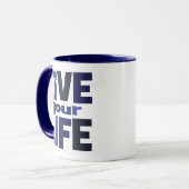 Mug Vivent votre vie, aiment votre bleu de la vie (Devant gauche)