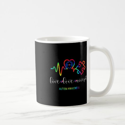 Mug Vivez Amour Acceptez la sensibilisation à l'autism (Droite)