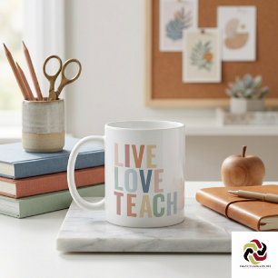 Mug Vivez Amour Enseignez Arc-en-Ciel Remerciement Ens