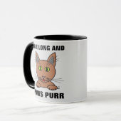 Mug Vivez Longtemps et les Pattes Ronnent Chat Drôle (Devant gauche)