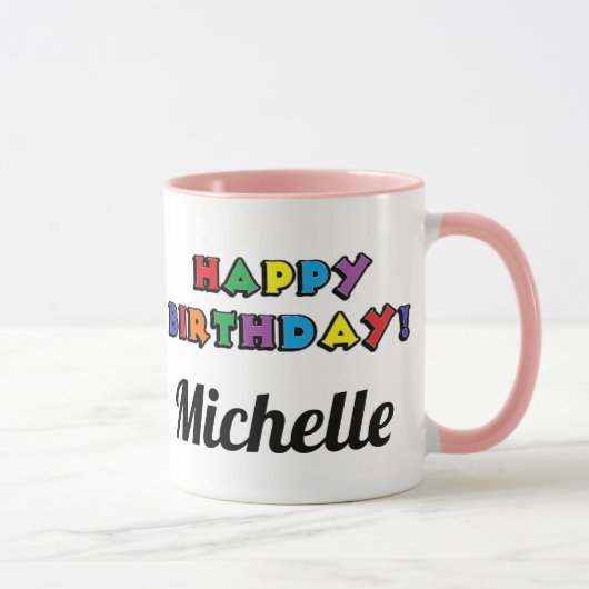 Mug Vivez Longtemps et les Pattes Ronnent Rose Anniver (Droite)