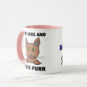 Mug Vivez Longtemps et les Pattes Ronnent Rose Anniver (Devant gauche)
