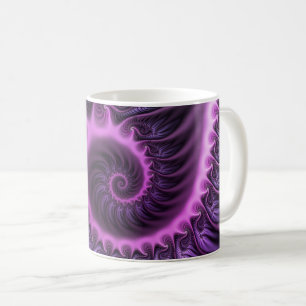 Mug Vivid Cool Abstrait rose violet Fractal Art Spiral