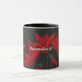 Mug Vivid red cyclamen on a dark background (Centre)