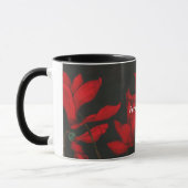 Mug Vivid red cyclamen on a dark background (Gauche)