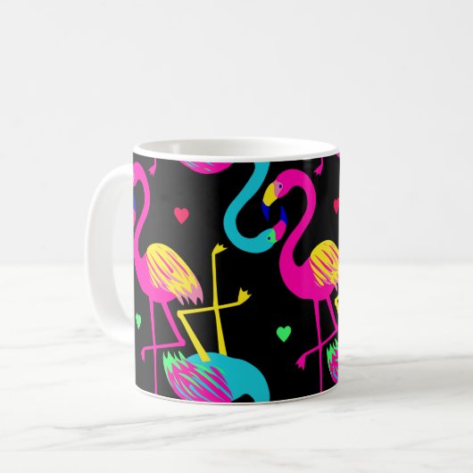 Mug Vivid tropical, exotic hawaiian seamless pattern w (Devant gauche)