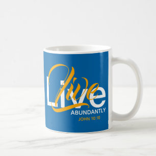 Mug VIVRE ABONDAMMENT chrétien Abondant Vie Bleu