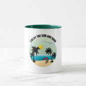 Mug vivre au soleil et au sable (Centre)
