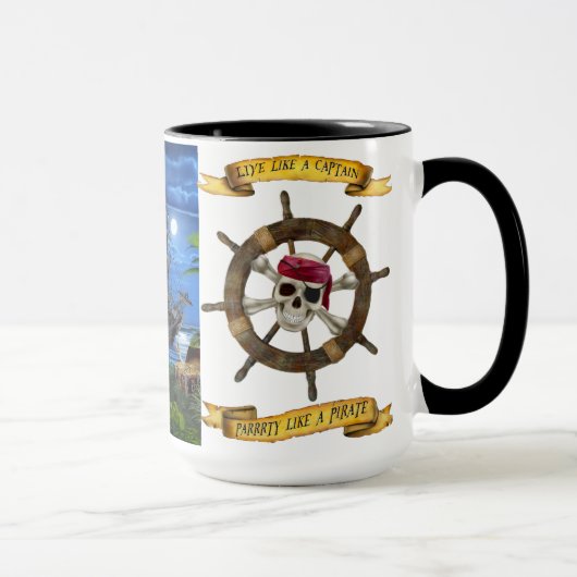MUG VIVRE COMME UN CAPITAINE, FAIRE LA FÊTE COMME UN P (Droite)