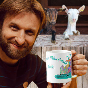 Mug Vivre La Vie Chèvre Drôle de Chèvre qui Hurle Desi