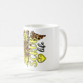 Mug Vivre La Vie Scrub Infirmière Tournesol Léopard Nu (Devant droit)