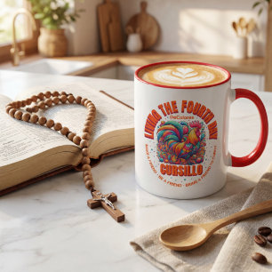 Mug Vivre le quatrième jour Cursillo DeColores Coq