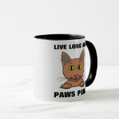 Mug Vivre Longue et des pattes Purer Chat Drôle (Devant droit)