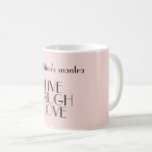 Mug VIVRE RIRE AMOUR Inspirationnel Citation rose Mini (Devant droit)