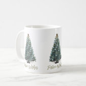 Mug Vœux de fête. Conception d'arbre de Noël (Devant gauche)
