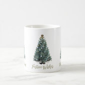 Mug Vœux de fête. Conception d'arbre de Noël (Centre)