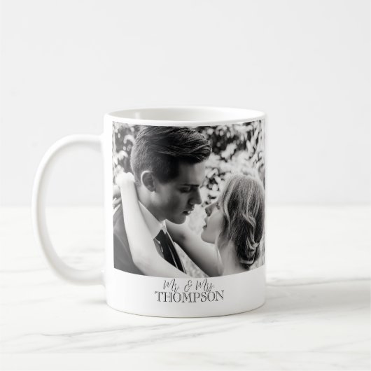 Mug Voeux de mariage Photo Monsieur et Madame Personna (Gauche)